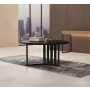 STOLIK KAWOWY Metalowy Blat Czarny Płyta MDF  STK-924